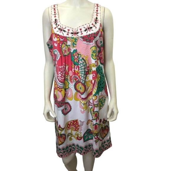 NICOLE BY NICOLE MILLER BEADS EMBELISHED SHIFT DRESS SIZE 12 - Picture 2 of 8